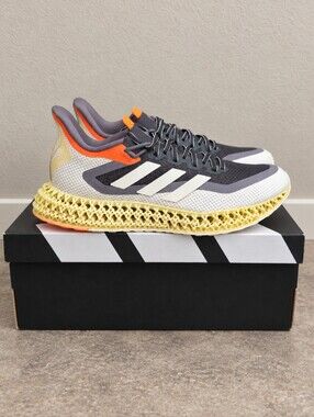 Adidas 4DFWD 2 Men’s 10.5 White Black Orange 4D Running Sneakers